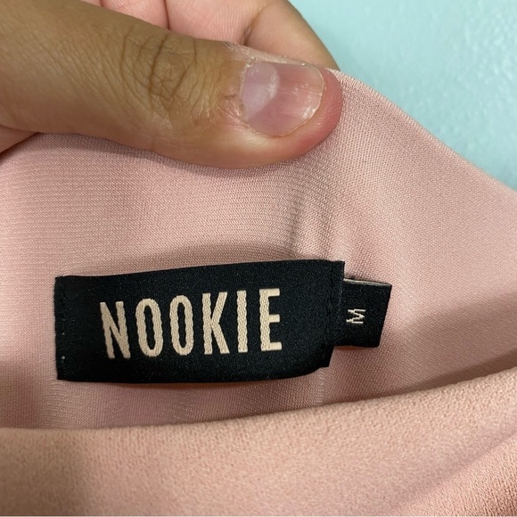 Nookie Revolve Lust One Shoulder‎ Gown Pink Slit Front Knot Barbie Girly Cute M - Picture 4 of 4